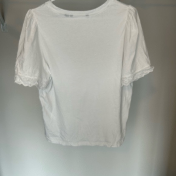 Vero Moda White Short Sleeve Top with Lace Detail - Picture 3 of 4